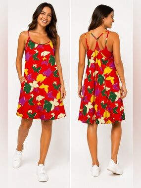 outdoor voices exercise dress in colorful retired butterfly print summer vaca